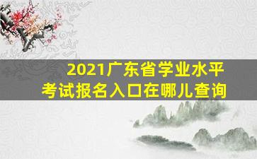 2021广东省学业水平考试报名入口在哪儿查询