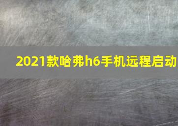 2021款哈弗h6手机远程启动