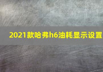 2021款哈弗h6油耗显示设置