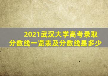 2021武汉大学高考录取分数线一览表及分数线是多少