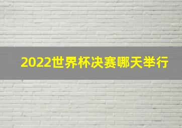 2022世界杯决赛哪天举行