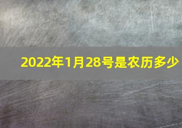 2022年1月28号是农历多少