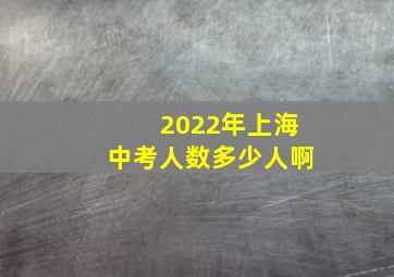 2022年上海中考人数多少人啊