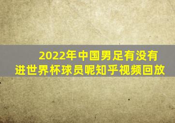 2022年中国男足有没有进世界杯球员呢知乎视频回放