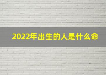 2022年出生的人是什么命