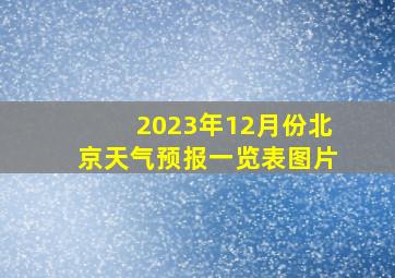 2023年12月份北京天气预报一览表图片