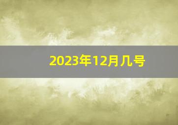 2023年12月几号