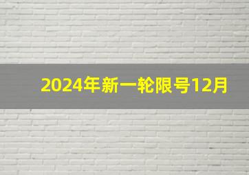 2024年新一轮限号12月