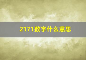 2171数字什么意思