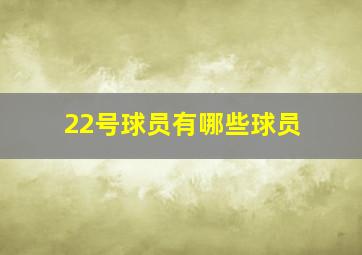 22号球员有哪些球员