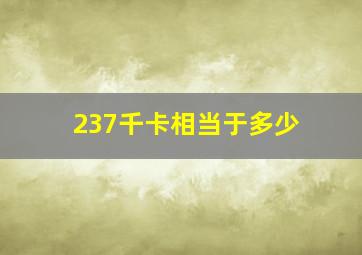 237千卡相当于多少