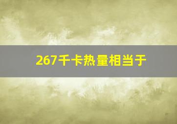 267千卡热量相当于