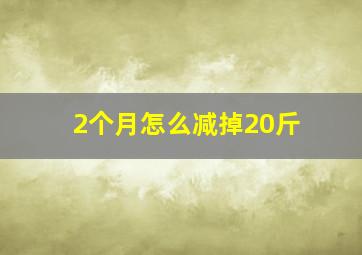 2个月怎么减掉20斤