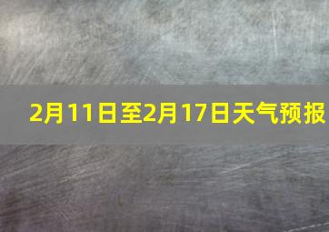 2月11日至2月17日天气预报