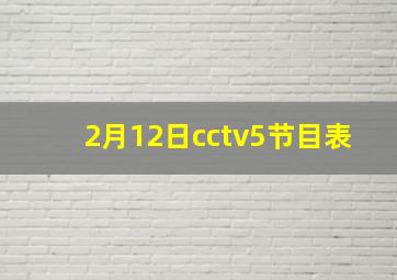 2月12日cctv5节目表