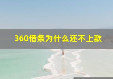 360借条为什么还不上款