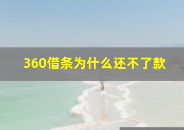 360借条为什么还不了款