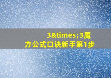 3×3魔方公式口诀新手第1步