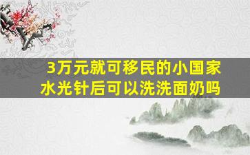 3万元就可移民的小国家水光针后可以洗洗面奶吗