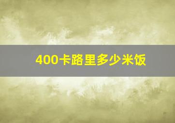 400卡路里多少米饭