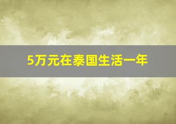 5万元在泰国生活一年