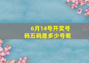 6月14号开奖号码五码是多少号呢