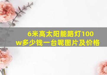 6米高太阳能路灯100w多少钱一台呢图片及价格