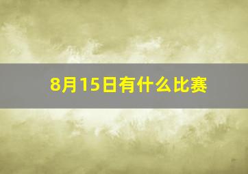 8月15日有什么比赛