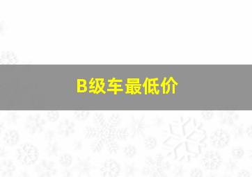 B级车最低价