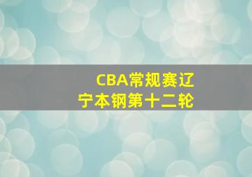 CBA常规赛辽宁本钢第十二轮