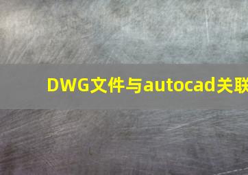 DWG文件与autocad关联