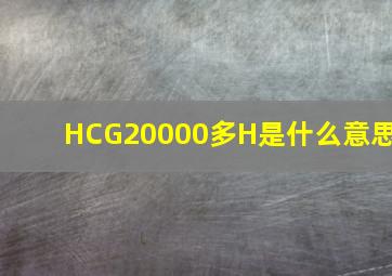 HCG20000多H是什么意思