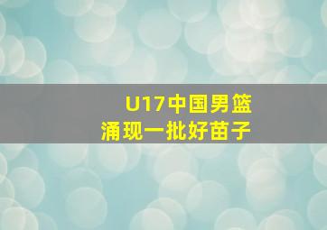 U17中国男篮涌现一批好苗子