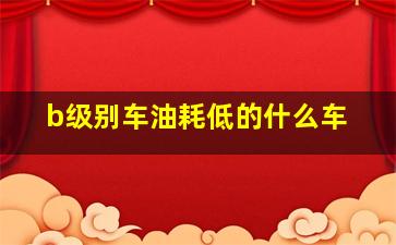 b级别车油耗低的什么车