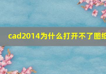 cad2014为什么打开不了图纸