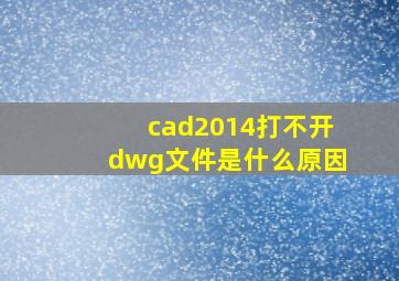 cad2014打不开dwg文件是什么原因