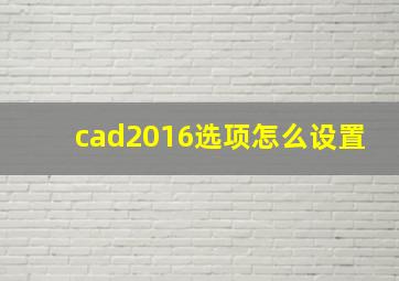 cad2016选项怎么设置