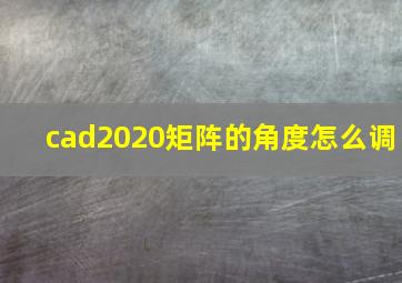 cad2020矩阵的角度怎么调