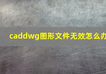 caddwg图形文件无效怎么办