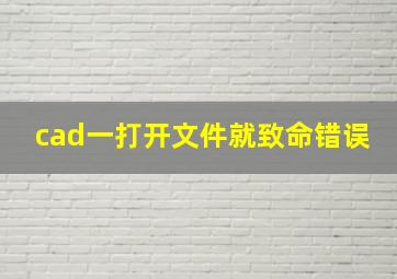 cad一打开文件就致命错误