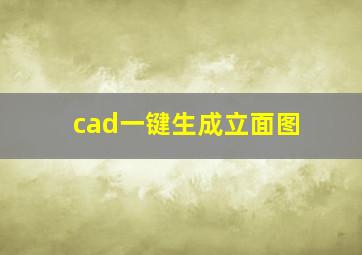 cad一键生成立面图