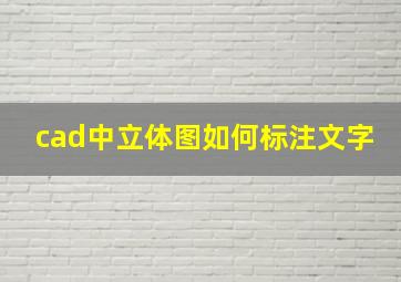 cad中立体图如何标注文字