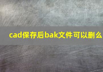 cad保存后bak文件可以删么