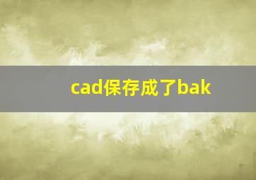 cad保存成了bak