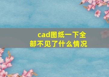 cad图纸一下全部不见了什么情况