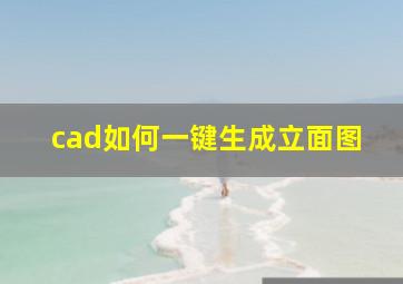 cad如何一键生成立面图