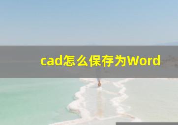 cad怎么保存为Word