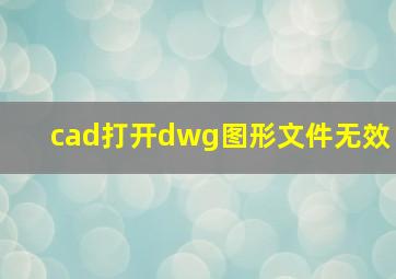 cad打开dwg图形文件无效