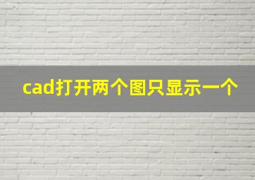 cad打开两个图只显示一个