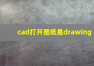 cad打开图纸是drawing